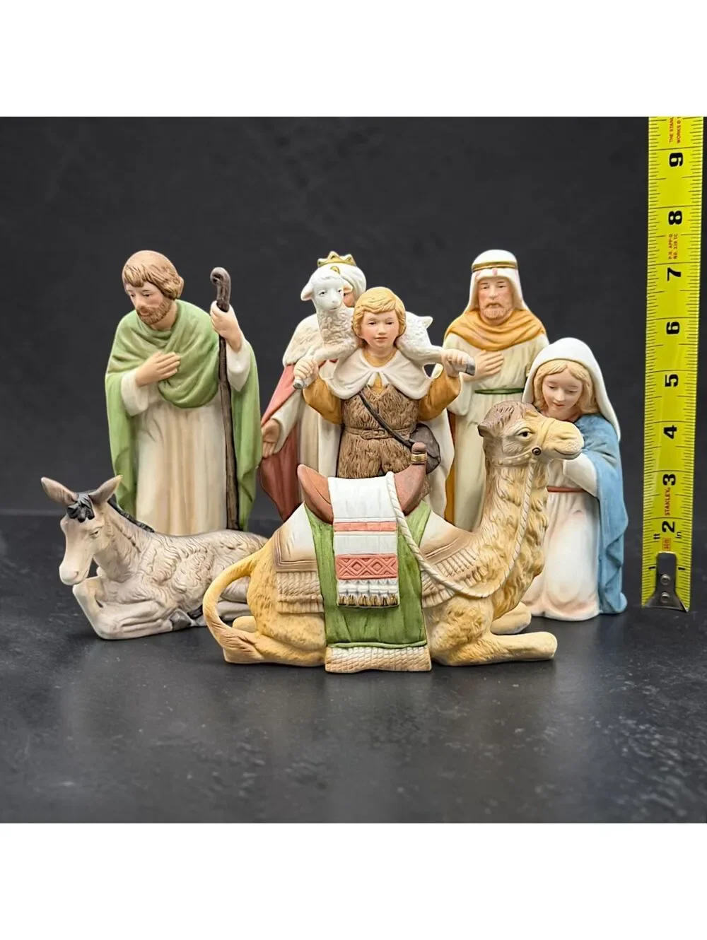 Vintage HOMCO Home Interiors Nativity 7 Pc Porcelain Set Camel Donkey #5419